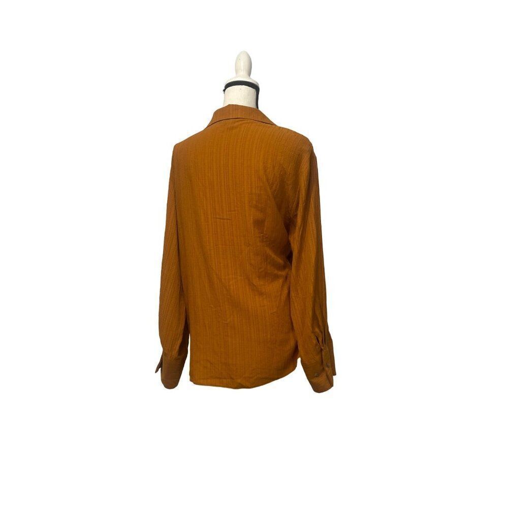 Topshop Textured Wrap Top In Tobacco-brown, US 10 - Picture 16 of 16